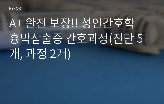 A+ 완전 보장!! 성인간호학 흉막삼출증 간호과정(진단 5개, 과정 2개)