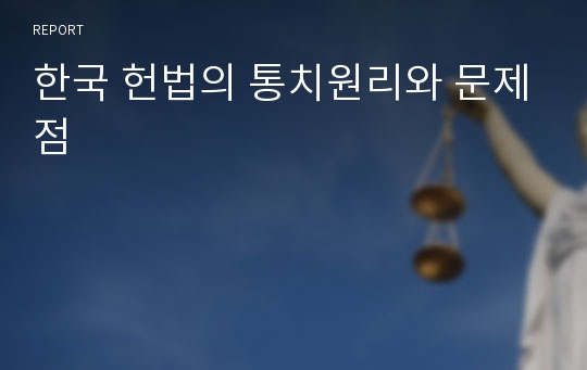 한국 헌법의 통치원리와 문제점