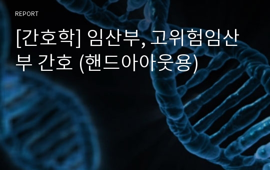 [간호학] 임산부, 고위험임산부 간호 (핸드아아웃용)