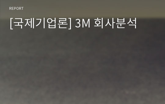 [국제기업론] 3M 회사분석