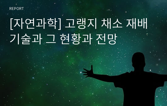 [자연과학] 고랭지 채소 재배기술과 그 현황과 전망