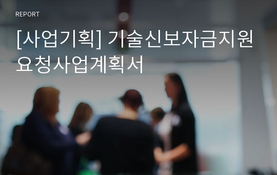 [사업기획] 기술신보자금지원요청사업계획서