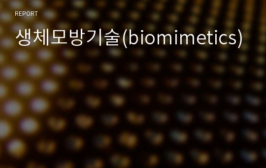 생체모방기술(biomimetics)