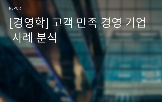 [경영학] 고객 만족 경영 기업 사례 분석