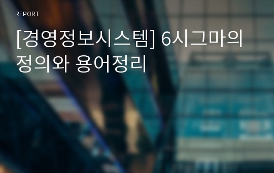 [경영정보시스템] 6시그마의 정의와 용어정리