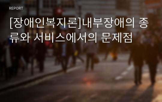 [장애인복지론]내부장애의 종류와 서비스에서의 문제점