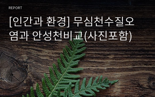 [인간과 환경] 무심천수질오염과 안성천비교(사진포함)