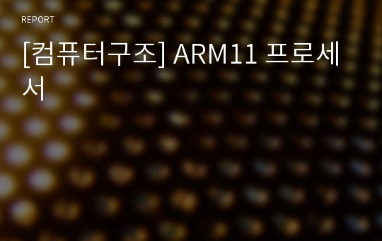 [컴퓨터구조] ARM11 프로세서