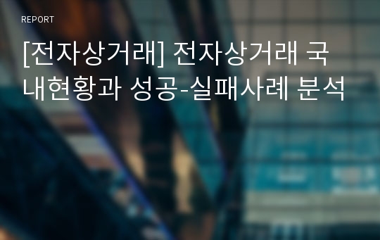 [전자상거래] 전자상거래 국내현황과 성공-실패사례 분석