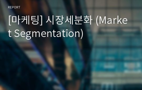 [마케팅] 시장세분화 (Market Segmentation)