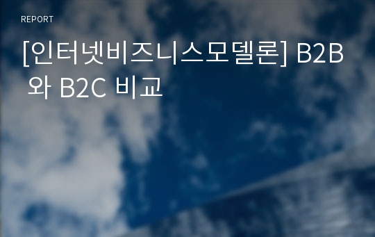 [인터넷비즈니스모델론] B2B 와 B2C 비교