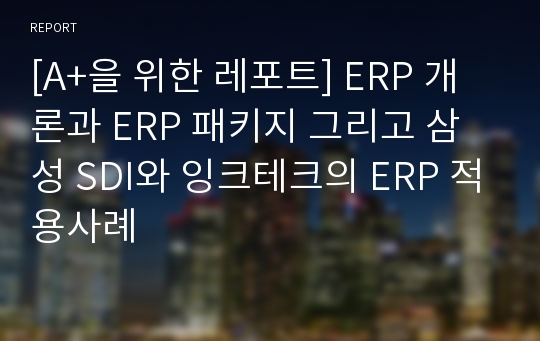 [A+을 위한 레포트] ERP 개론과 ERP 패키지 그리고 삼성 SDI와 잉크테크의 ERP 적용사례