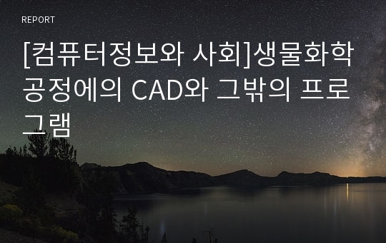 [컴퓨터정보와 사회]생물화학공정에의 CAD와 그밖의 프로그램