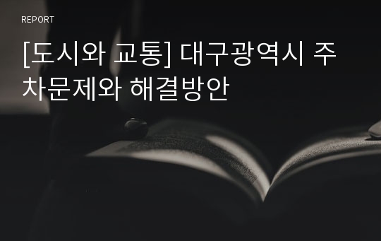 [도시와 교통] 대구광역시 주차문제와 해결방안