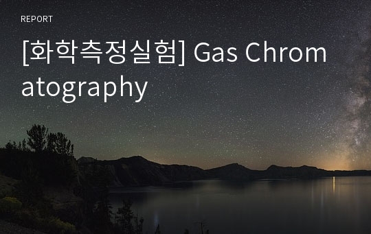 [화학측정실험] Gas Chromatography