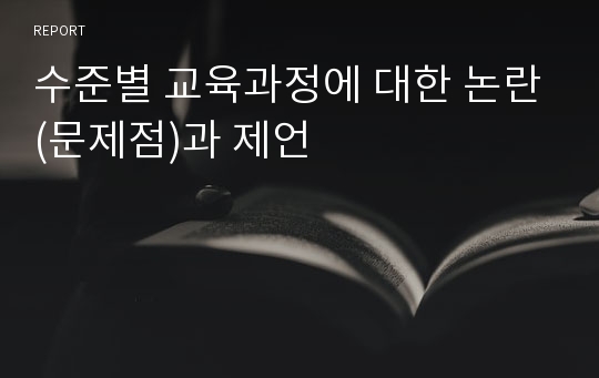 수준별 교육과정에 대한 논란(문제점)과 제언