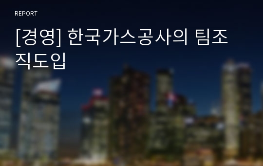 [경영] 한국가스공사의 팀조직도입