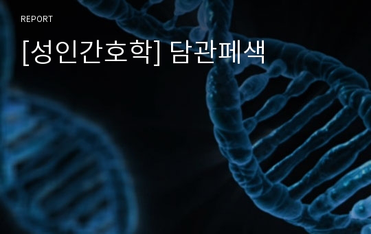 [성인간호학] 담관페색