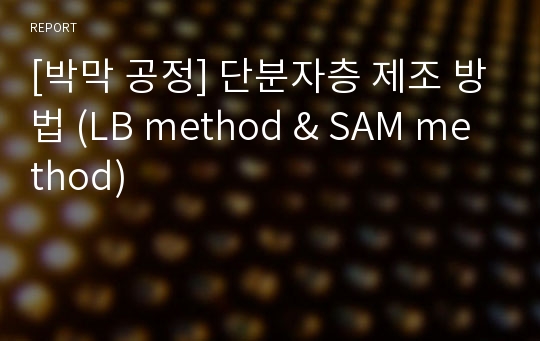 [박막 공정] 단분자층 제조 방법 (LB method &amp; SAM method)