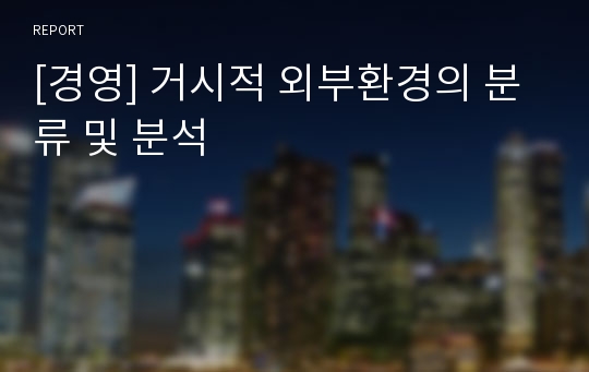 [경영] 거시적 외부환경의 분류 및 분석