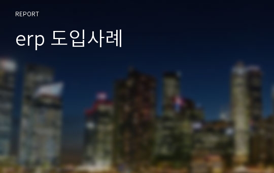 erp 도입사례