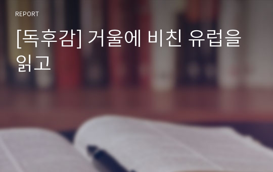 [독후감] 거울에 비친 유럽을 읽고