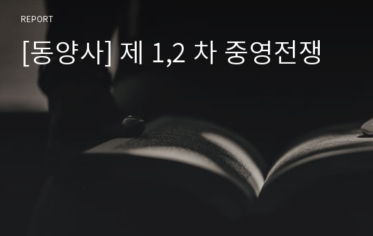[동양사] 제 1,2 차 중영전쟁
