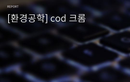 [환경공학] cod 크롬