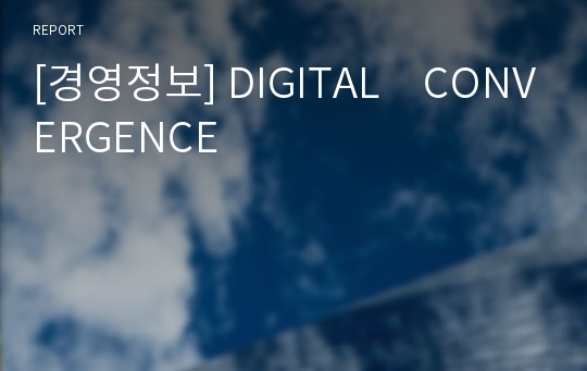 [경영정보] DIGITAL　CONVERGENCE