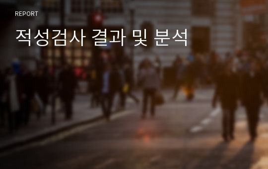 적성검사 결과 및 분석