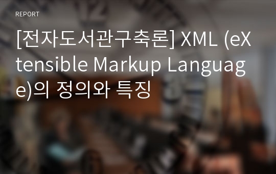 [전자도서관구축론] XML (eXtensible Markup Language)의 정의와 특징