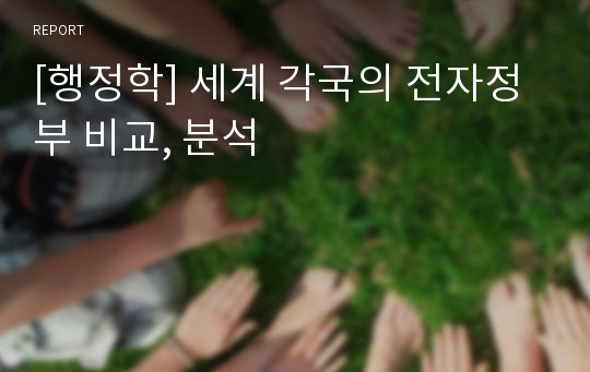 [행정학] 세계 각국의 전자정부 비교, 분석