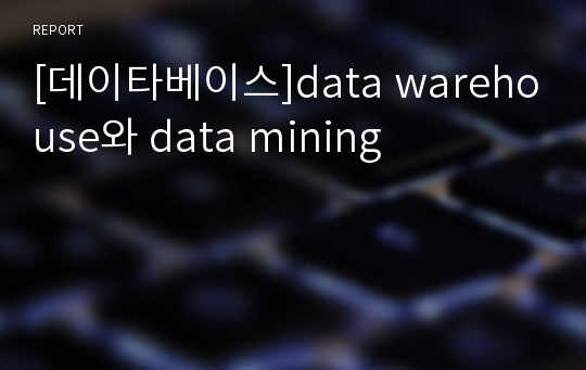 [데이타베이스]data warehouse와 data mining