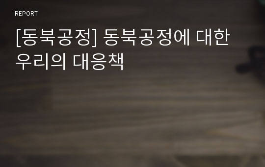 [동북공정] 동북공정에 대한 우리의 대응책