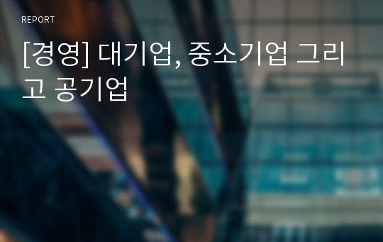 [경영] 대기업, 중소기업 그리고 공기업