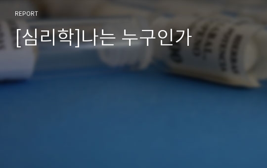 [심리학]나는 누구인가