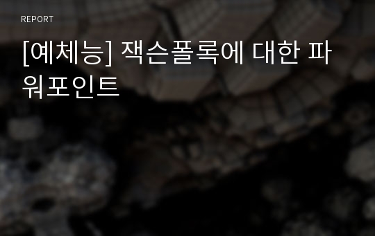 [예체능] 잭슨폴록에 대한 파워포인트