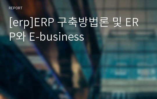 [erp]ERP 구축방법론 및 ERP와 E-business