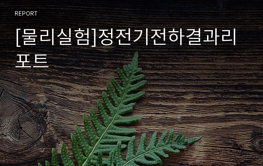 [물리실험]정전기전하결과리포트