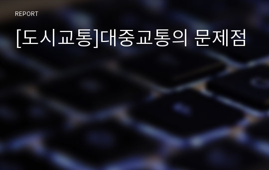 [도시교통]대중교통의 문제점