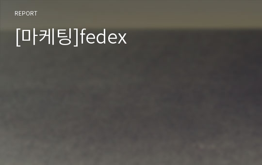 [마케팅]fedex