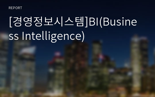 [경영정보시스템]BI(Business Intelligence)