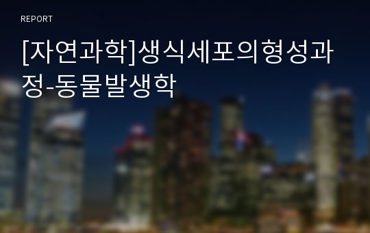 [자연과학]생식세포의형성과정-동물발생학