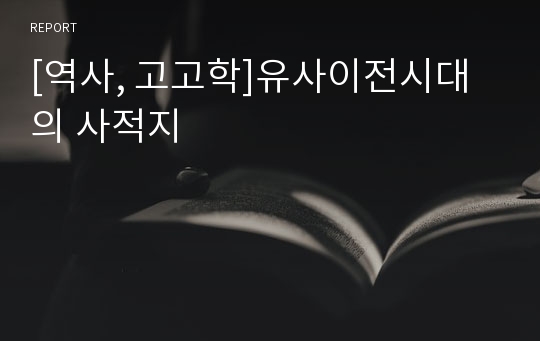 [역사, 고고학]유사이전시대의 사적지