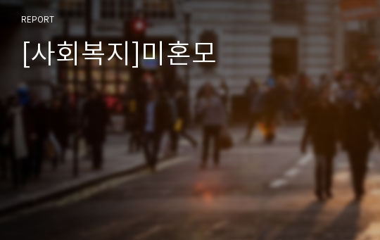 [사회복지]미혼모