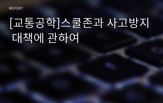 [교통공학]스쿨존과 사고방지 대책에 관하여