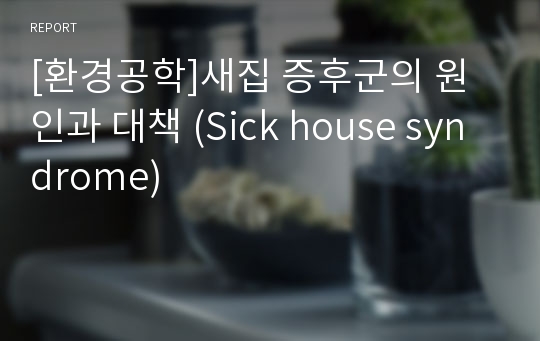 [환경공학]새집 증후군의 원인과 대책 (Sick house syndrome)