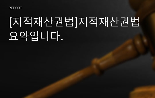 [지적재산권법]지적재산권법 요약입니다.