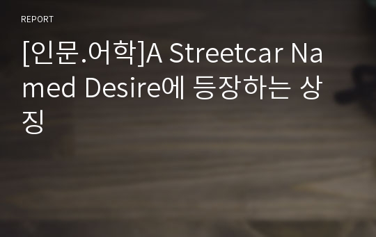 [인문.어학]A Streetcar Named Desire에 등장하는 상징