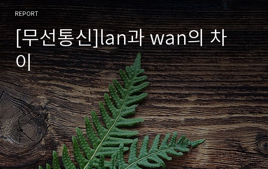 [무선통신]lan과 wan의 차이